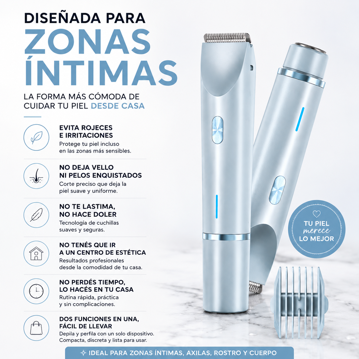 Depiladora Intima en 2 funciones